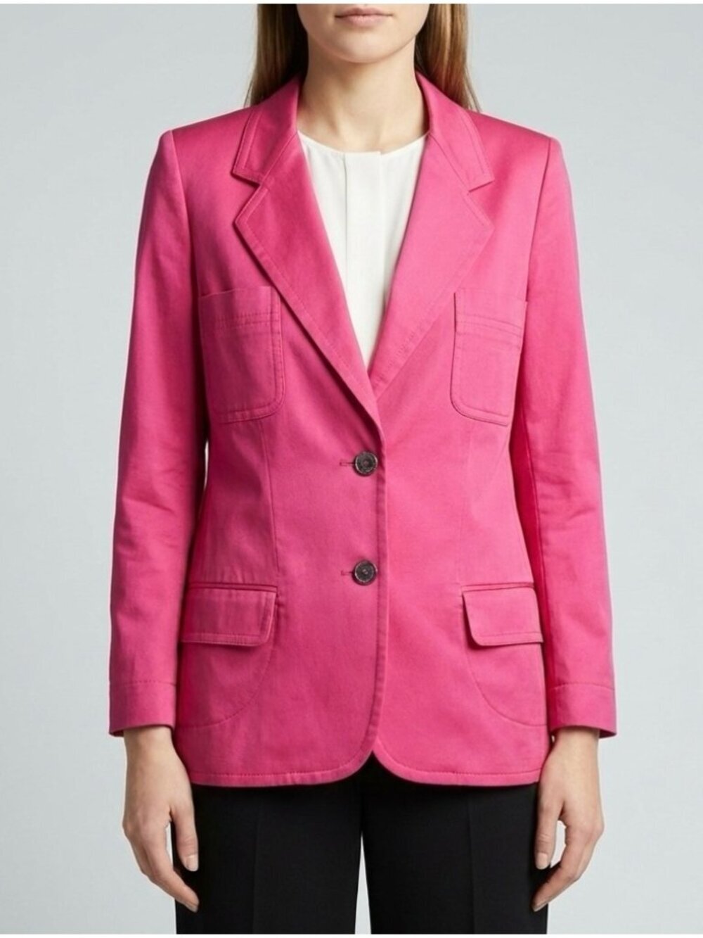 Vintage ESCADA Blazer Jacket Size 40 = US 8 Medium Hot Pink 80s 90s